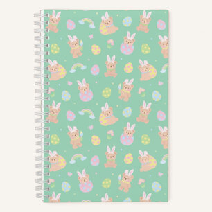 Easter Bunny Teddy Bear Mint Notebook