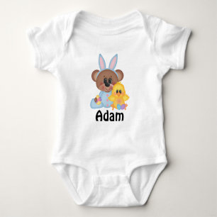 Easter Bunny Teddy Bear with Chick Infant Wear Baby Bodysuit