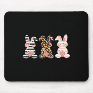 Easter Bunny Trio Shirt Rabbit Leopard Matching Cu Mouse Pad
