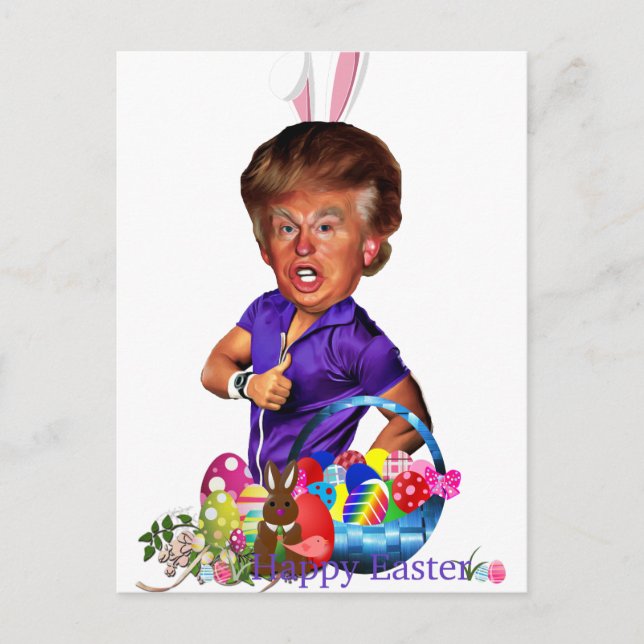 easter bunny trump holiday postcard (Front)
