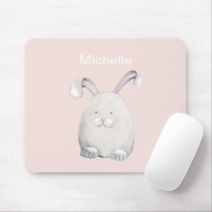 Easter Bunny Watercolor Illustration Mouse Pad