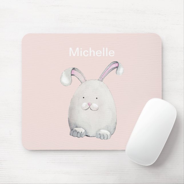 Easter Bunny Watercolor Illustration Mouse Pad (With Mouse)