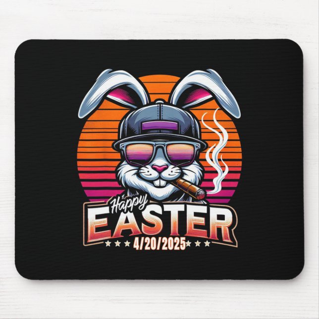 Easter Bunny Weed Funny Humour  Mouse Pad (Front)
