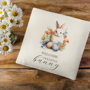 Easter Bunny Welcome Little Bunny Cushion