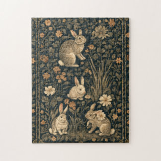 Easter Bunny William Morris Art & Craft Style Chic Jigsaw Puzzle