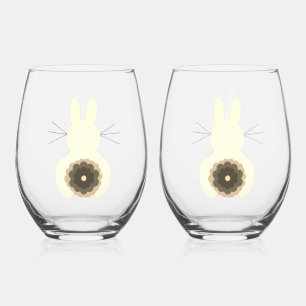 Easter Bunny Wine Glass Set