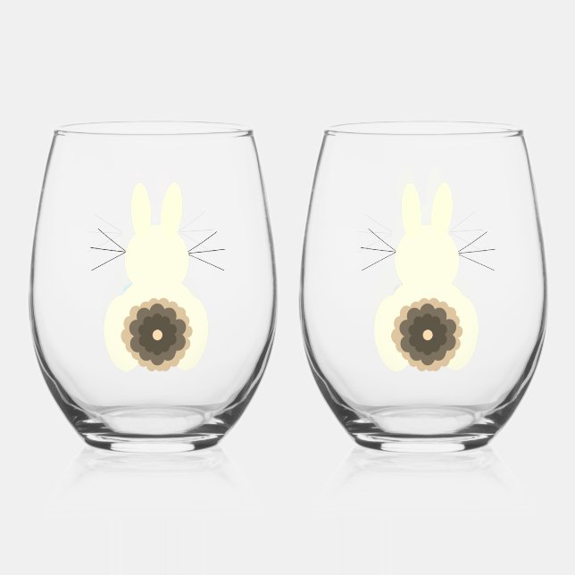 Easter Bunny Wine Glass Set (Front)