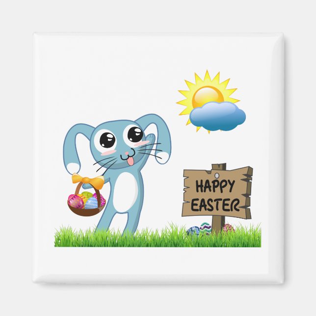 Easter Bunny wishes a Happy Easter Magnet (Front)