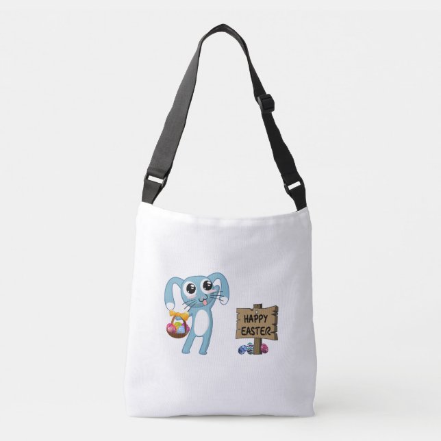 Easter Bunny wishes Happy Easter Crossbody Bag (Front)