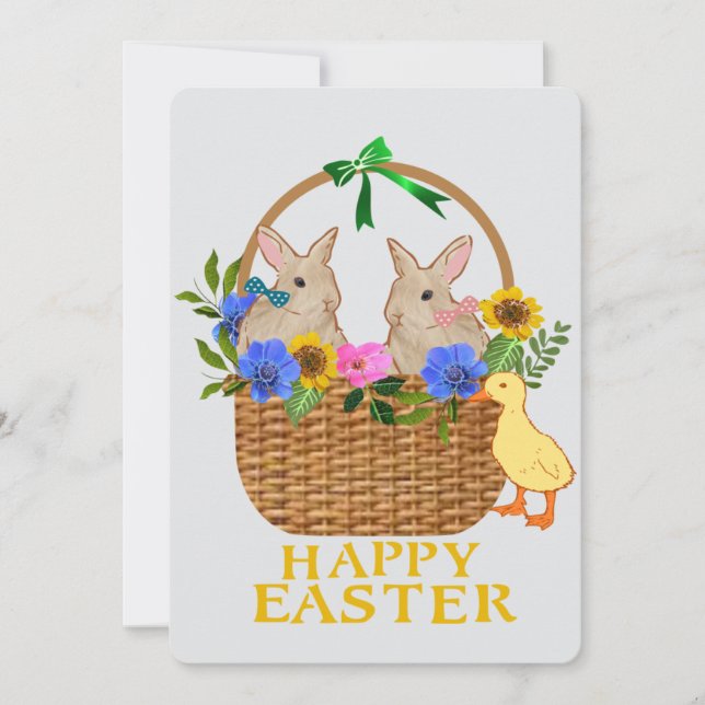 Easter Bunny wishes Holiday Card (Front)