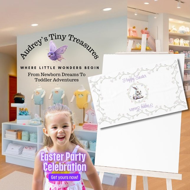 Easter Bunny With Basket of Eggs Tablecloth (Creator Uploaded)