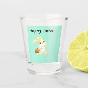 easter bunny with basket shot glass