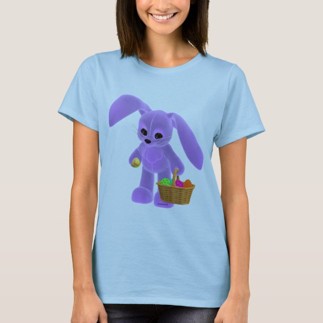 Easter Bunny with basket T-Shirt (Front)