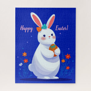 Easter Bunny with Blue Background  Jigsaw Puzzle