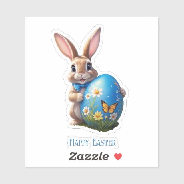 Easter bunny with blue bow (Sheet)
