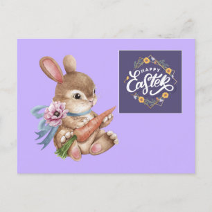 Easter Bunny with Carrot Postcard