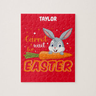 EASTER "BUNNY WITH CARROT" PUZZLE PERSONALIZED.