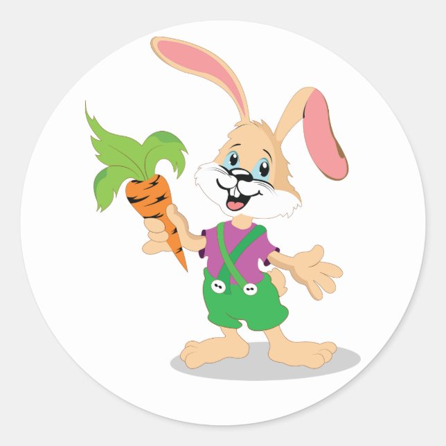 Easter Bunny With Carrot Stickers (Front)