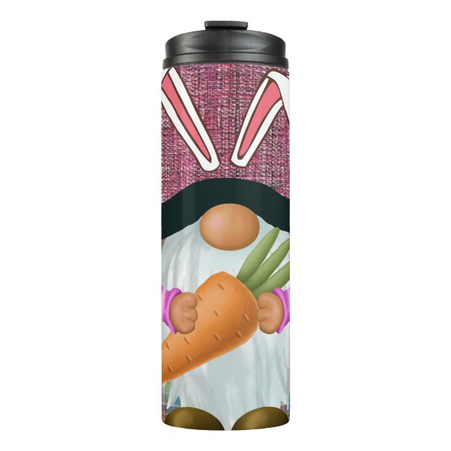 Easter Bunny with Carrot  Thermal Tumbler (Front)