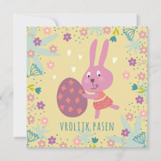 Easter bunny with chocolate egg card