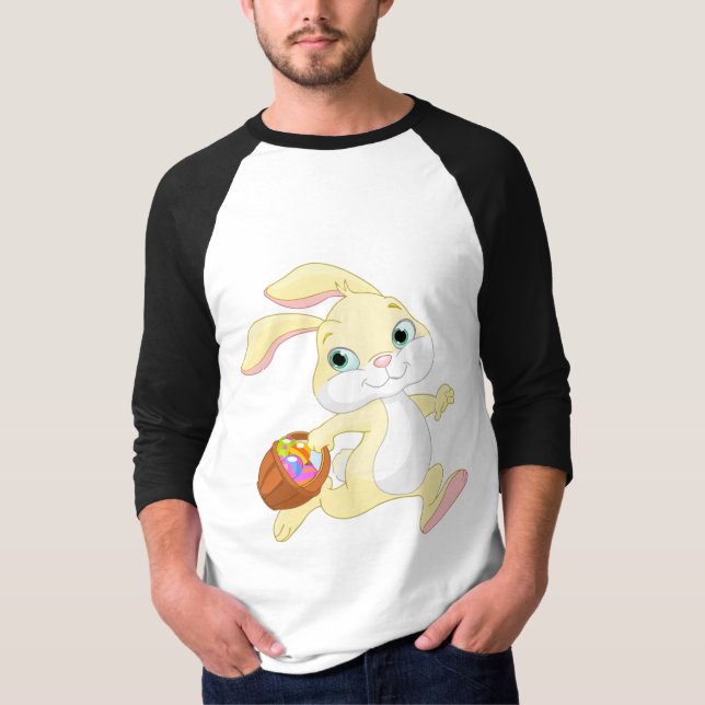 EASTER BUNNY WITH COLORFUL EASTER EGG BASKET T-Shirt (Front)