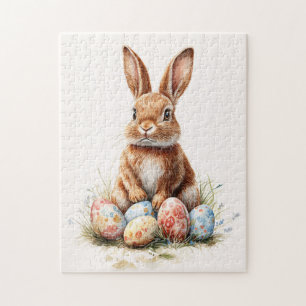 Easter Bunny with Coloured Eggs Jigsaw Puzzle