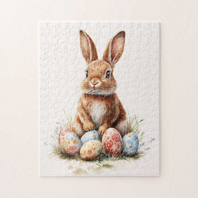 Easter Bunny with Coloured Eggs Jigsaw Puzzle (Vertical)