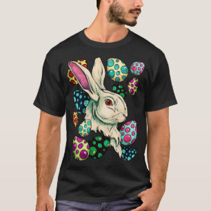 Easter bunny with colourful decorated eggs cute ra T-Shirt