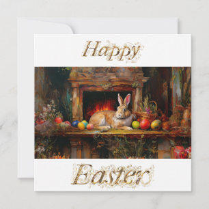 Easter bunny with Easter eggs Happy Easter Card