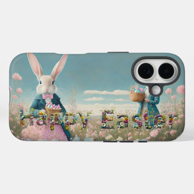 Easter bunny with Easter Eggs Happy Easter Case-Mate iPhone Case (Back (Horizontal))