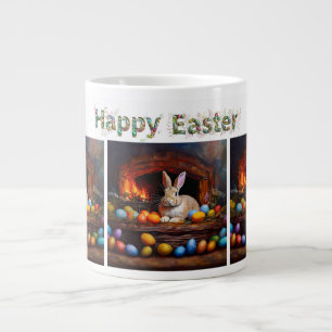Easter bunny with Easter eggs Happy Easter Large Coffee Mug