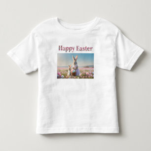 Easter bunny with Easter Eggs Happy Easter Toddler T-Shirt