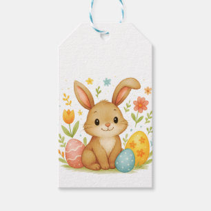 Easter Bunny with Eggs Gift Tag