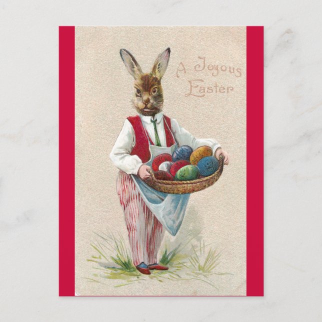 Easter Bunny with Eggs Holiday Postcard (Front)