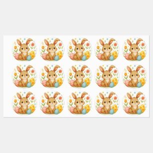 Easter Bunny with Eggs Labels