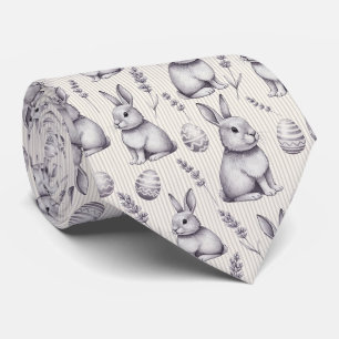 Easter Bunny with Eggs Spring Pastel Pattern (13) Tie