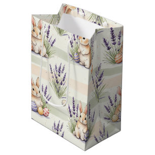 Easter Bunny with Eggs Spring Pastel Pattern (3) Medium Gift Bag
