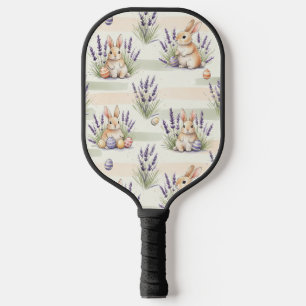 Easter Bunny with Eggs Spring Pastel Pattern (3) Pickleball Paddle