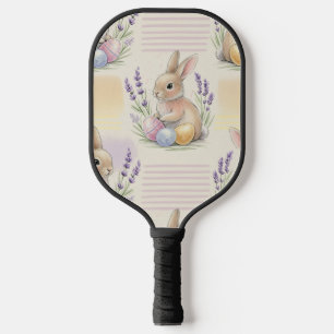 Easter Bunny with Eggs Spring Pastel Pattern (7) Pickleball Paddle