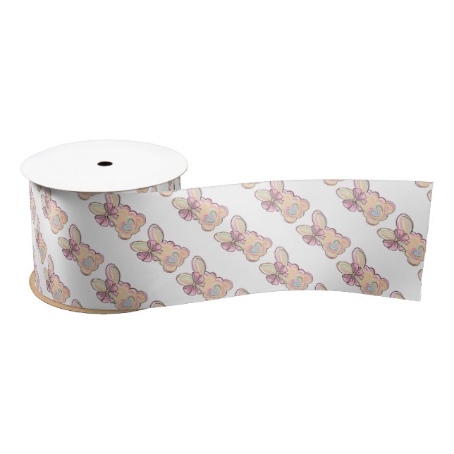 Easter Bunny with Heart and Bow Satin Ribbon (Spool)