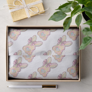 Easter Bunny with Heart and Bow Tissue Paper