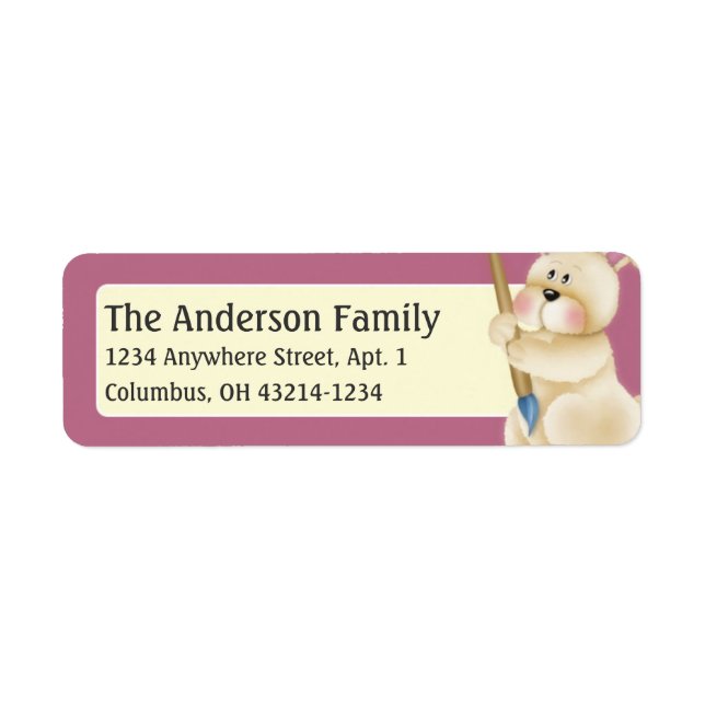 Easter Bunny with Paint Brush Address Labels (Front)