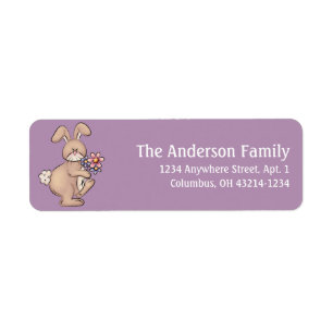 Easter Bunny with Spring Flowers Address Labels