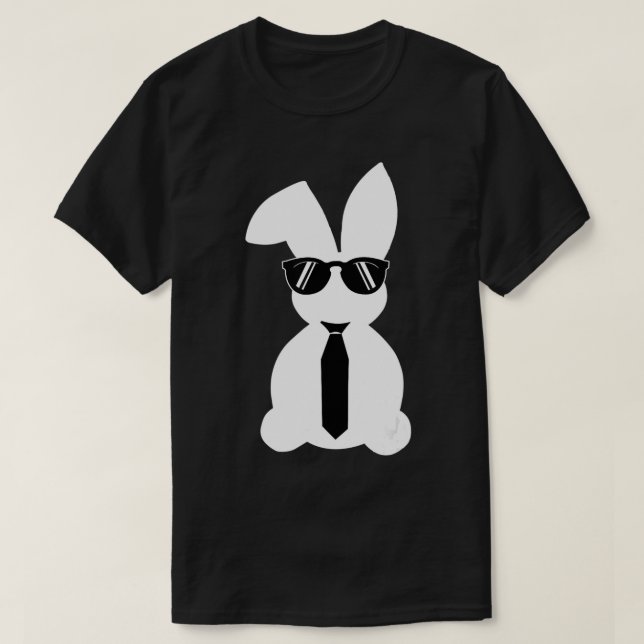 Easter Bunny with Tie Rabbit Couple  T-Shirt (Design Front)