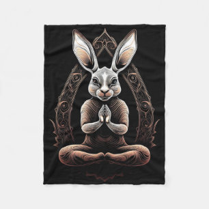 Easter Bunny Yoga Pose Easter Fleece Blanket