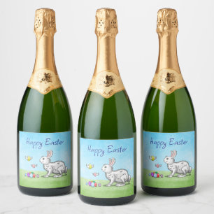Easter Bunny's Egg Hunt Sparkling Wine Label