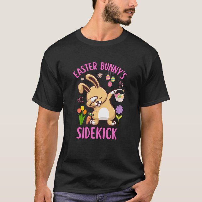 Easter Bunny's Sidekick Kids Brother Sister Dabbin T-Shirt (Front)