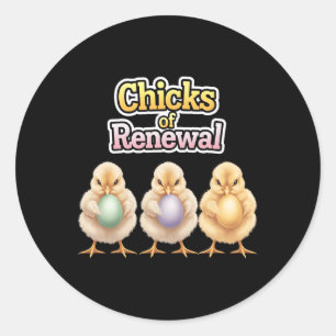 Easter Byby Cute Chicks Of Renewal  Classic Round Sticker