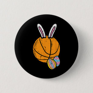 Easter Bysketbyll Bunny Rabbit Sports Men Boys Kid 6 Cm Round Badge
