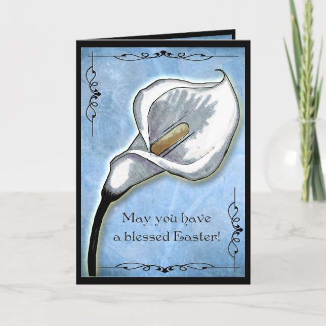 Easter Calla Lily (Personalised) Holiday Card (Front)